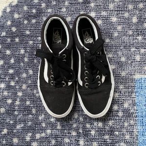 Old School Black Canvas Vans